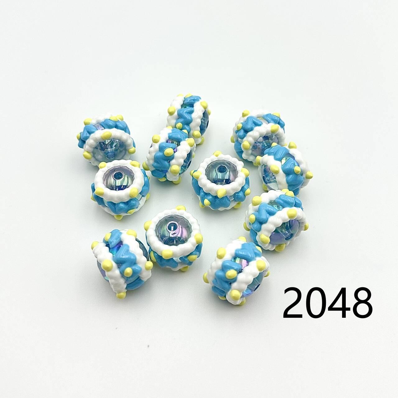 ❤ 新作 ❤ 高品質ペイントビーズ DIY ハンドメイド（通し穴付き）2046~2070