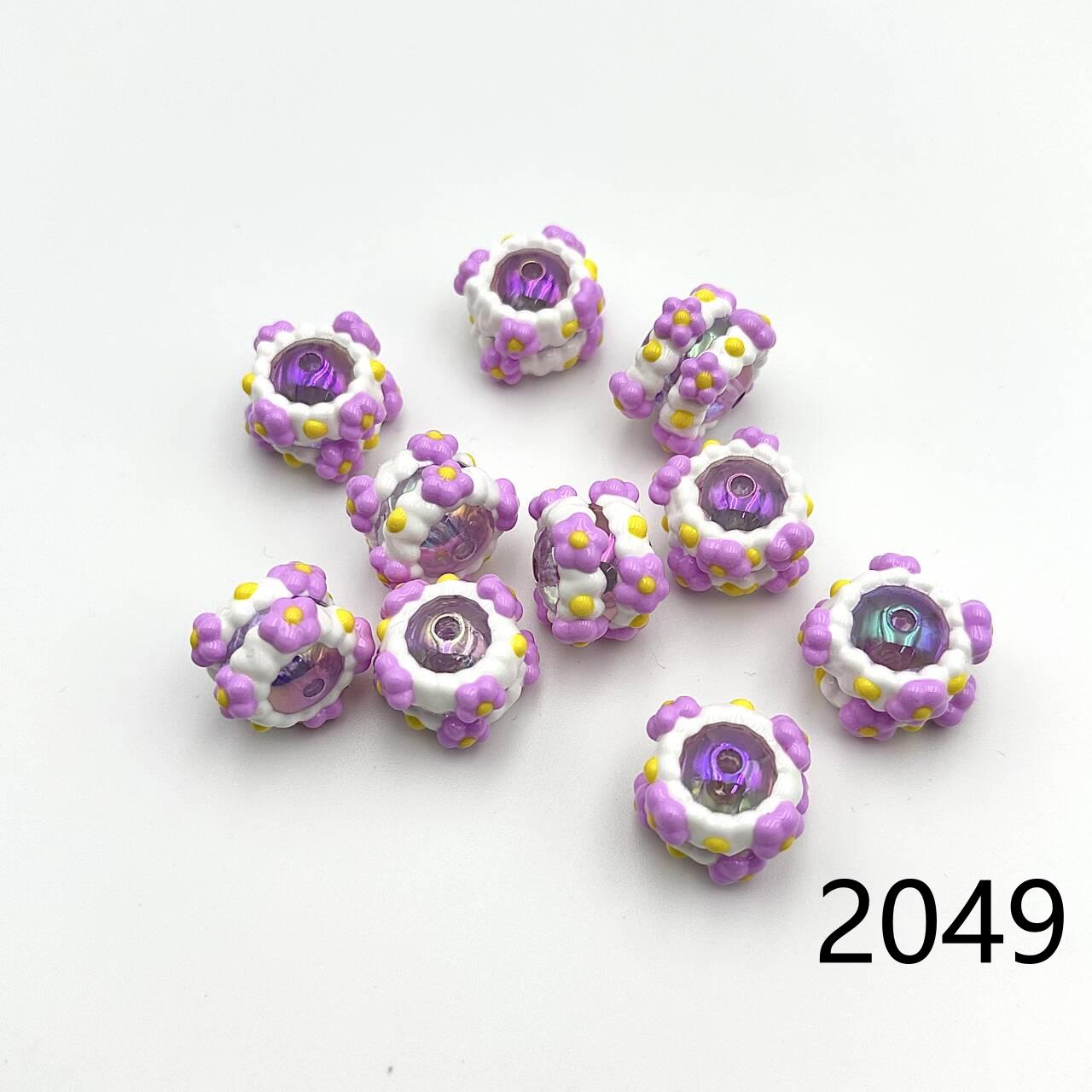 ❤ 新作 ❤ 高品質ペイントビーズ DIY ハンドメイド（通し穴付き）2046~2070