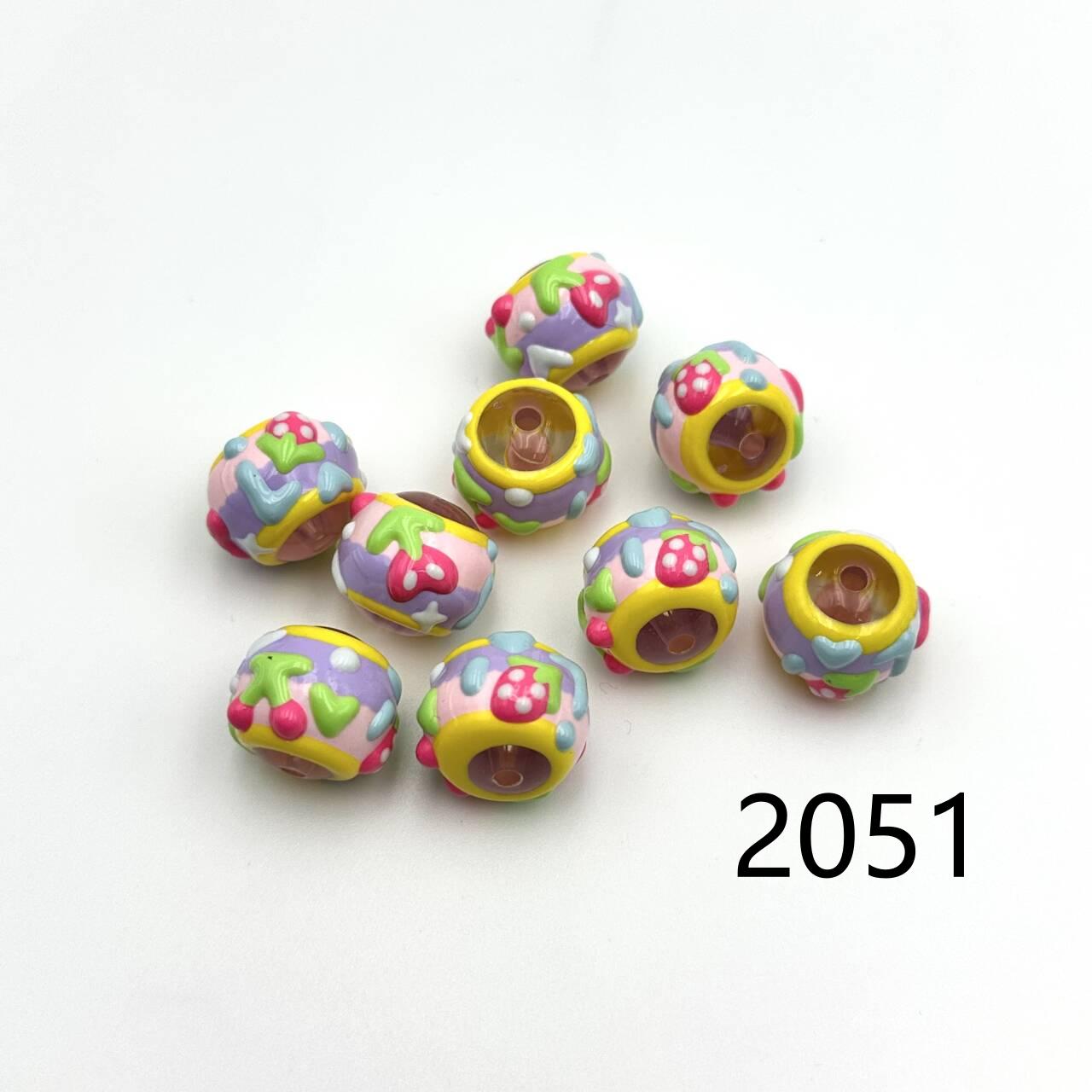 ❤ 新作 ❤ 高品質ペイントビーズ DIY ハンドメイド（通し穴付き）2046~2070