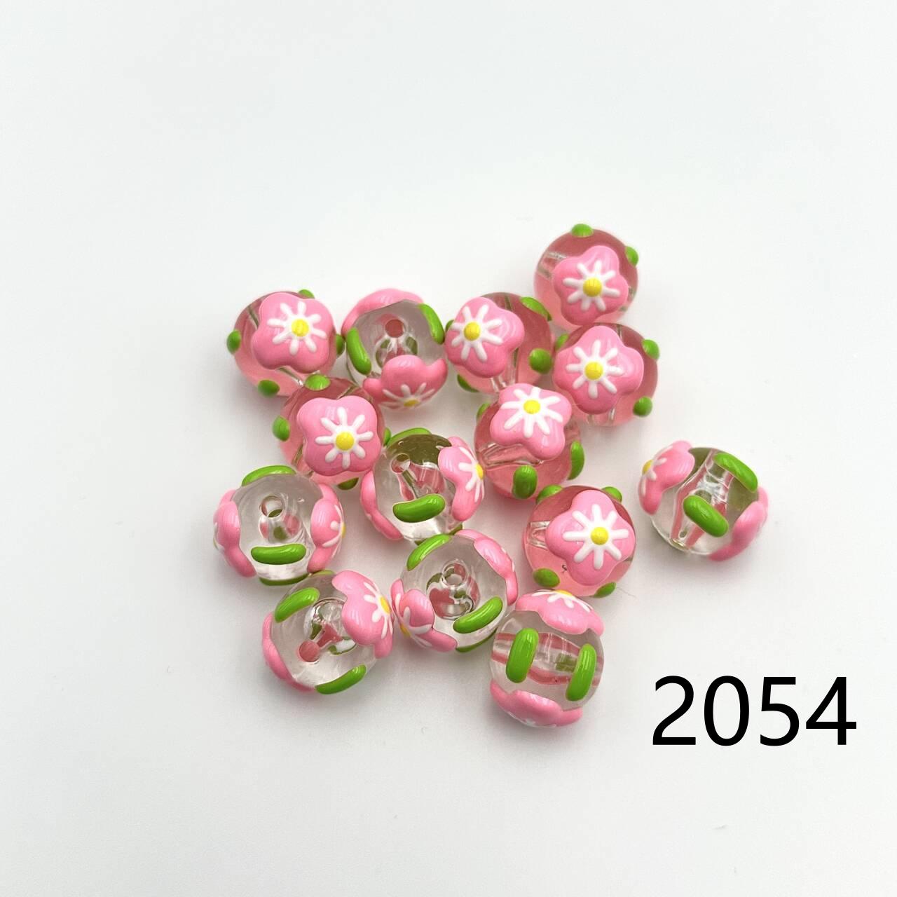 ❤ 新作 ❤ 高品質ペイントビーズ DIY ハンドメイド（通し穴付き）2046~2070