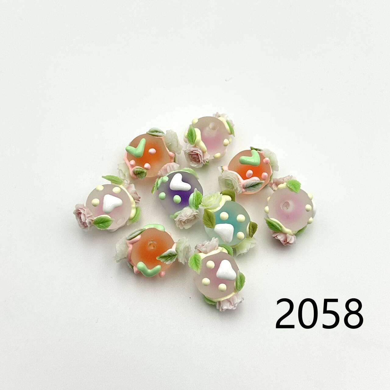 ❤ 新作 ❤ 高品質ペイントビーズ DIY ハンドメイド（通し穴付き）2046~2070