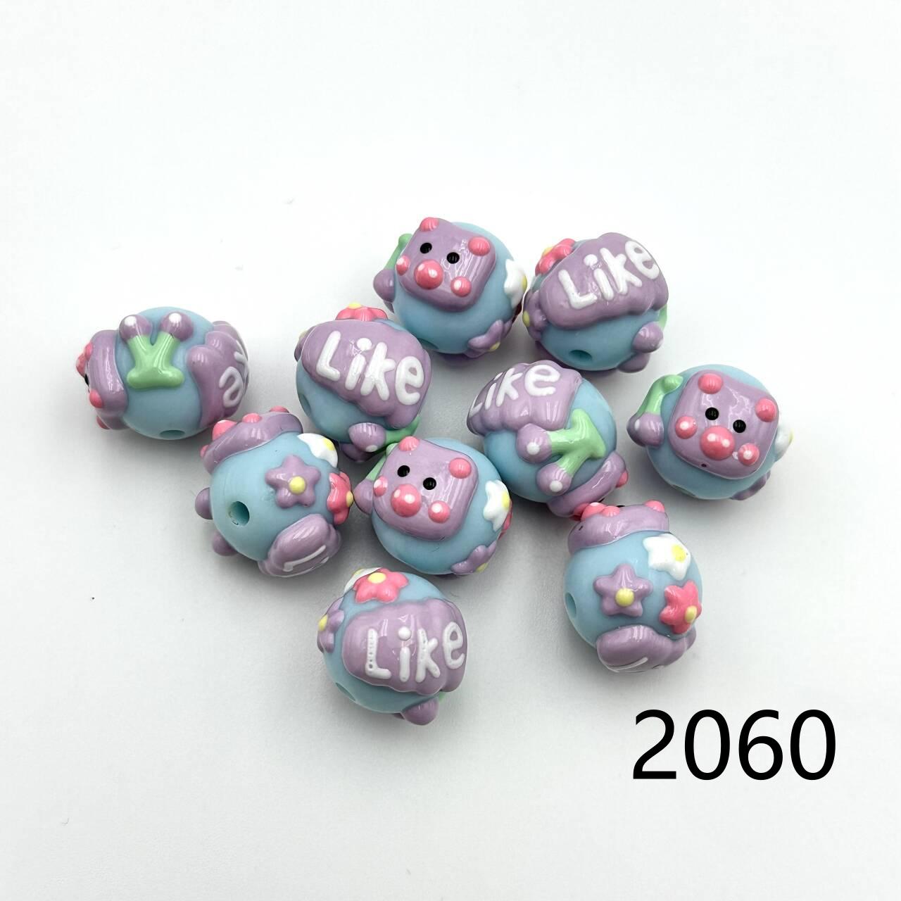 ❤ 新作 ❤ 高品質ペイントビーズ DIY ハンドメイド（通し穴付き）2046~2070