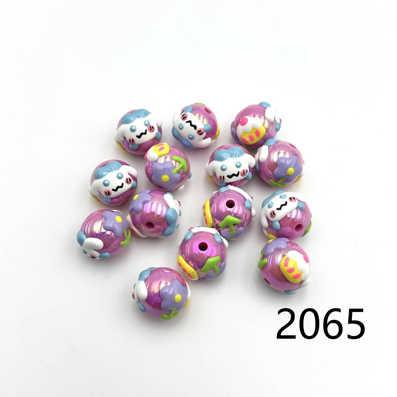 ❤ 新作 ❤ 高品質ペイントビーズ DIY ハンドメイド（通し穴付き）2046~2070