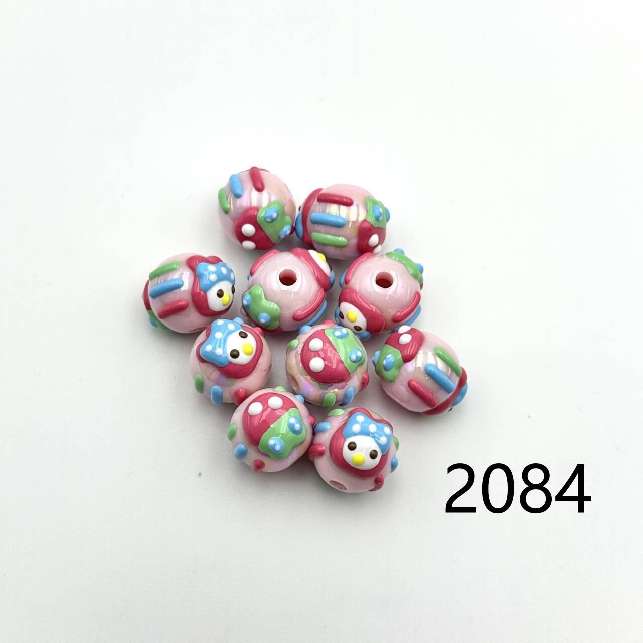 ❤ 新作 ❤ 高品質ペイントビーズ DIY ハンドメイド（通し穴付き）2071~2088