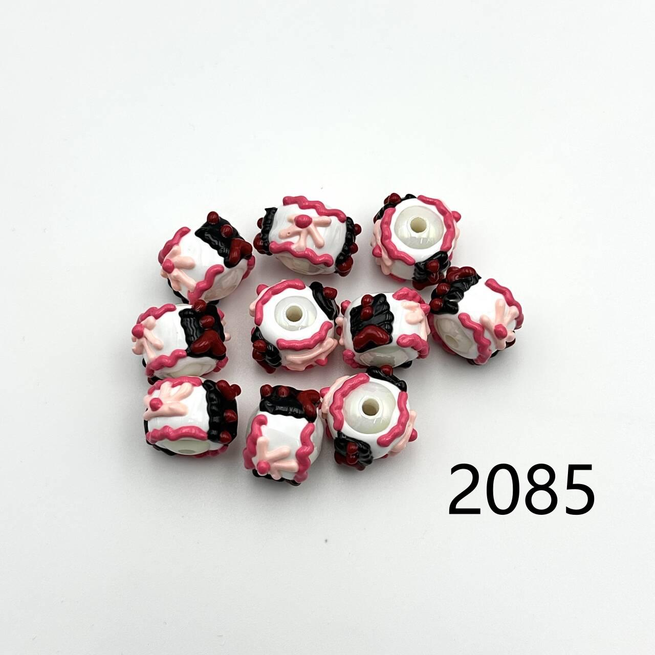 ❤ 新作 ❤ 高品質ペイントビーズ DIY ハンドメイド（通し穴付き）2071~2088