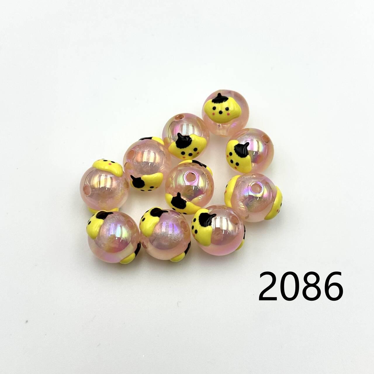 ❤ 新作 ❤ 高品質ペイントビーズ DIY ハンドメイド（通し穴付き）2071~2088