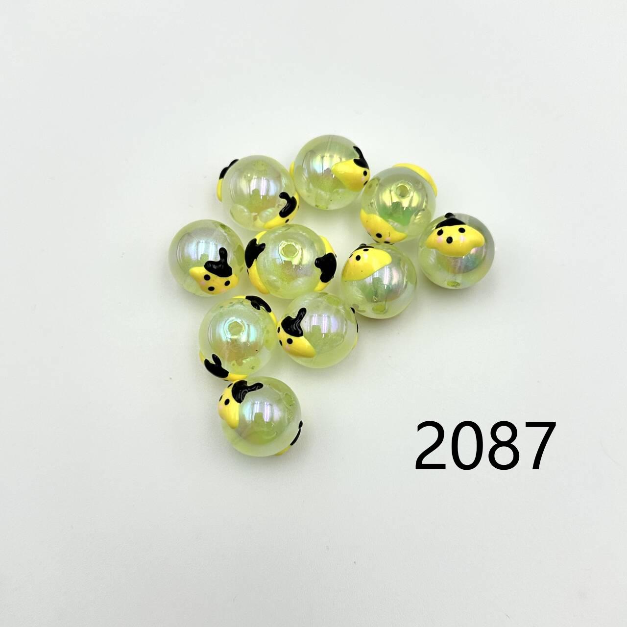 ❤ 新作 ❤ 高品質ペイントビーズ DIY ハンドメイド（通し穴付き）2071~2088