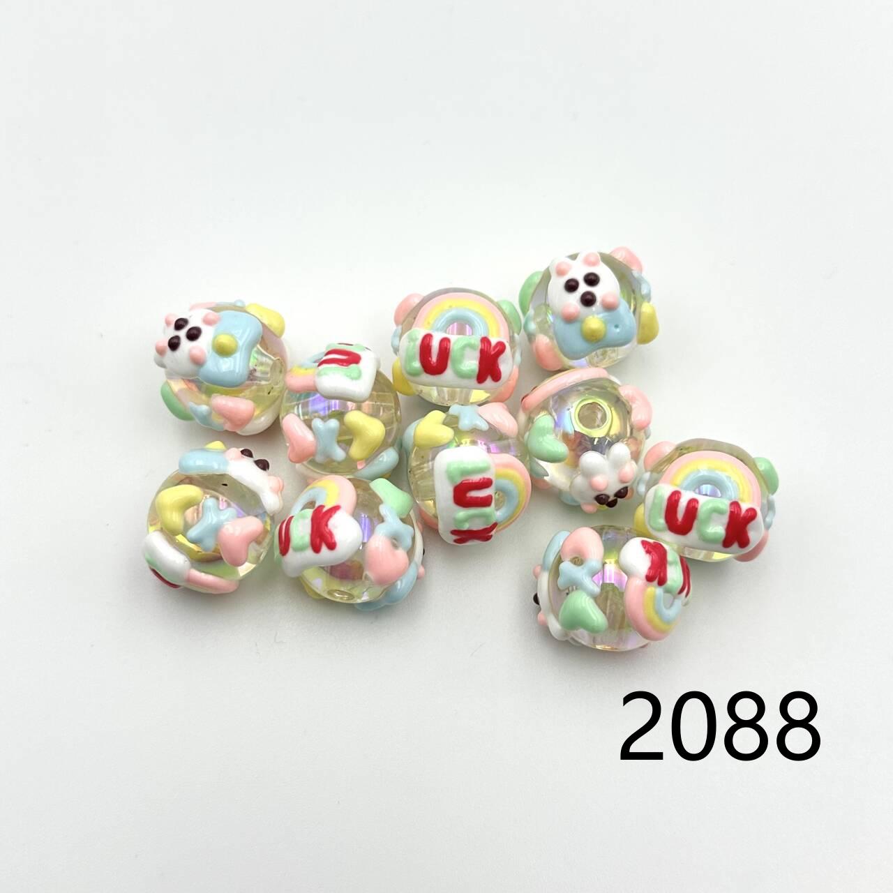 ❤ 新作 ❤ 高品質ペイントビーズ DIY ハンドメイド（通し穴付き）2071~2088